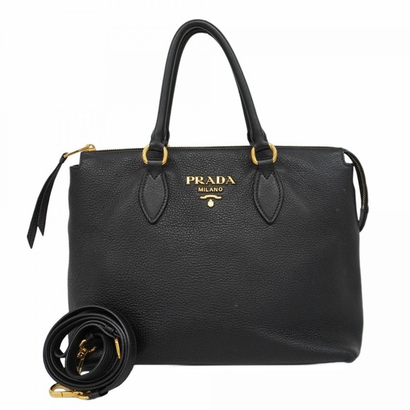 Prada handbag leather black women's - Picture 1 of 16